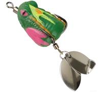 AugustknowU Esca da pesca a forma di rana, 6,2 cm, struttura in acciaio inox, con postura realistica e angolo di ingresso di 45 gradi per un'azione efficace (verde scuro)