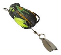 AugustknowU Esca da pesca a forma di rana, 6,2 cm, struttura in acciaio inox, con postura realistica e angolo di ingresso di 45 gradi per un'azione efficace (nero)