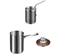 AugustknowU Friggitrice in acciaio inox da 2 litri con coperchio a pareti alte e cestello di drenaggio per una cottura dell'olio più sicura e una distribuzione uniforme del calore