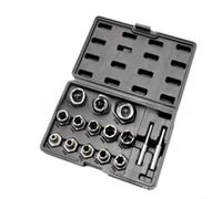 AugustknowU Kit di strumenti per la rimozione dei dadi, 15 pezzi con 2 aste di prolunga per hardware bloccato spogliato corrotto per chiavi a cricchetto da 1/2 unità, estrattore di viti