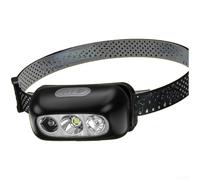 AugustknowU Lampada frontale a LED ultra luminosa con controllo intelligente del movimento per avventure all'aperto, luce ricaricabile per campeggio, escursionismo, corsa (D)