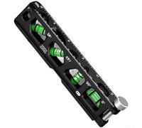 AugustknowU Livella magnetica in alluminio solido con letture di precisione 16, robusto sistema magnetico, tre fiale angolari standard e scanalatura a V centrata sul tubo (C)