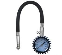 AugustknowU Manometro per pneumatici auto, 0-100 PSI con tubo in gomma | Metallo e gomma, connettore girevole a 360°, trasparente per camion, SUV, moto, letture facili e accurate