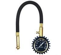 AugustknowU Manometro per pneumatici auto, 0-100 PSI con tubo in gomma | Metallo e gomma, connettore girevole a 360°, trasparente per camion, SUV, moto, letture facili e accurate