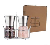 AugustknowU Operazione manuale della smerigliatrice del pepe dell'acciaio inossidabile 304 per la macinazione dei grani di pepe bianco nero e condimenti (con il supporto)