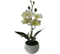 AugustknowU Orchidea farfalla da interno simulazione in vaso per contrasto texture contro superfici lisce come vetro metallo o legno (bianco)