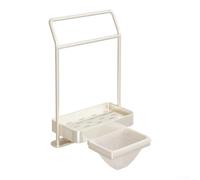 AugustknowU Organizer multistrato in acciaio inox per lavello con griglia di scarico e filtro rotante per spugne, asciugamani e strumenti per strofinare (bianco)