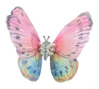 AugustknowU Ornamento a farfalla adatto per auto con struttura in metallo e proprietà di movimento delle ali liquide (rosa)