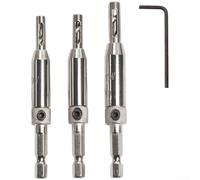 AugustknowU Set di punte per trapano per cerniera in acciaio ad alta velocità, progettato per compatibilità con gambo esagonale e montaggio accurato della cerniera sulle porte (A)