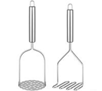 AugustknowU Set di schiacciapatate in acciaio inox da 2 pezzi per la cucina, schiacciare patate, avocado e verdure a radice cotte