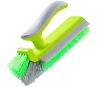 AugustknowU Spazzola per fessure a V con setole a doppia funzione e raschietto in gomma morbida per dettagli e pulizia di ampie aree (verde erba)