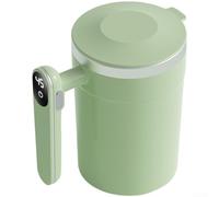 AugustknowU Tazza automatica in acciaio inox con termometro digitale e potente miscelatore magnetico per una perfetta dissoluzione della polvere (verde)