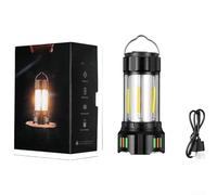 AugustknowU Torcia ricaricabile da 3000 mAh per campeggio all'aperto, luce calda, luce rossa, 10 modalità regolabili, corpo impermeabile e gancio in metallo per appendere la tenda (A)