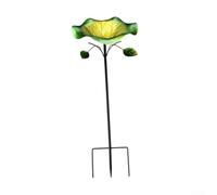 AugustknowU Vasca per uccelli artistica in ferro a forma di coda di pavone, per posizionamento all'aperto, miglioramento dell'ecologia del giardino, accessibilità aviaria (86 x 18,5 cm)