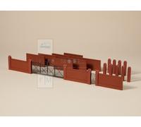 AUHAGEN 41622 - Muro di cinta con cancelli. Scala H0 1:87