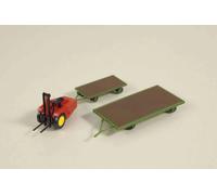 41635 Auhagen HO Carrello elevatore con 2 rimorchi scala 1:87 in kit montaggio