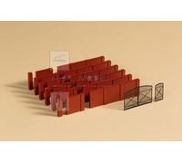 AUHAGEN 41681 - Kit muro di cinta con cancello. Scala H0 1:87