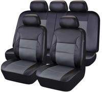 AUHOAZ Auto Pelle Coprisedili per Suzuki Vitara 2014-2025, Pelle Impermeabile Set Fodere Anteriori e Posteriori Copri Sedili Protezione Rivestimento Traspirante Accessori,Black Grey
