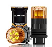 AUHSSAN 3157 Lampadine LED, Ambra Super Brillante 12V-24V Non Polarità 2835 18SMD T25 P27/7W 3156 P27W Lampadines LED per le Luci di Segnale, Luci di Retromarcia, Lampada di Luce Diurna (2Pezzis)