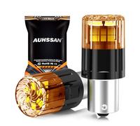 AUHSSAN BAU15S PY21W Lampadine LED, Ambra Super Brillante 6.5W 12V-24V Non Polarità 2835 18SMD LED Lampadines per la Luci di Retromarcia, Luce Di Parcheggio, Luci di Coda, Lampadina Blinker (2Pezzis)