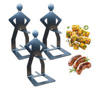 Auiepet Supporto per salsicce per barbecue in acciaio inossidabile, divertente supporto per salsicce hot dog, supporto per salsicce da uomo in piedi, portatile, per barbecue all'aperto (3 pezzi)