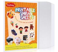 Auihiay 12 fogli stampabili in plastica termoretraibile, carta con film termoretraibile per bambini artigianato creativo, 6 bianchi e 6 semitrasparenti, 21 x 29,5 cm / 8,3 x 11,6 pollici