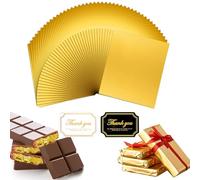Auiremrti 100 Pezzi Imballaggio in Carta Dorata per Cioccolato di Dubai, 120 Etichette di Lusso, 19x16 CM Carta Stagnola, per Conservazione Cioccolato di Dubai E Confezioni Regalo