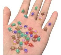 Auiremrti 200 Pezzi di Tartarughe in Resina per Artigianato, Miniature di Casa delle Bambole, Miniature in Resina, Piccole Tartarughe per Giardino delle Fate, Case delle Bambole, Disegno