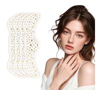 Auiremrti 4 Pezzi Glitzer Lentiggini Make-up Patches,Glitzer Impermeabili Lentiggini Viso Tattoo,Fiori e Farfalle Scintillanti Tatuaggi Temporanei,Freckles da Festival