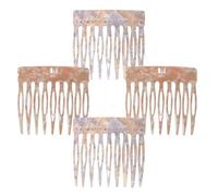 Auiremrti Haarkamm Zum Stecken, Set di Mini Fermagli per Capelli a 4 Pezzi, Colore Dopamina, Pettini Laterali Francesi in Acetato di Cellulosa, Design Vintage, Ideale per Tutti i Tipi di Capelli