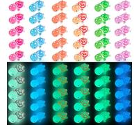 Auiremrti Mini Set di Tartarughe in Resina Luminosa - 60 Pezzi, 6 Colori, Mini Figure nottilucenti per Giardini in Miniatura, acquari, Case delle Bambole e Bambini