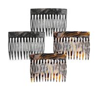 Auiremrti Pettine per Capelli da Infilare, Set di 4 Grandi Fermagli per Capelli, Pettini Laterali Francesi in Acetato di Cellulosa, Design Vintage, Pettine Laterale Francese, Serie Nera