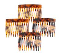 Auiremrti Set di 4 Pettini per Capelli, Grandi Fermagli per Capelli, Pettini Laterali Francesi in Acetato di Cellulosa, Design Vintage, Pettini Laterali Francesi, Tartaruga