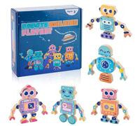 Auirshiky Puzzle Game Robot in Legno 5 Pezzi Blocchi Giochi Montessori Fullware Robot da Montaggio in Legno Fatto A Mano Pratica Giocattolo Educativo Abilità Motorie Attrezzi Giocattolo Bambini