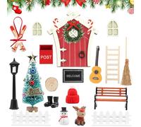 Auirshiky Set di Accessori per Porta del Gnomo,Porta Elfo Natale,Porta Elfo Natale Kit,Porta Elfo Natale Gnomo Se,Porta degli Elfi Natale Accessori,per Porta delle fateGnome