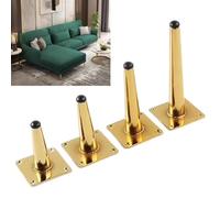 AUJLKJOUV 4 Pezzi Gambe Supporti Metallici per Mobili Piedini di Ricambio Fai da te per Divano,Piedi per Armadio per TV con viti (oro,55cm)