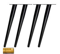 AUJLKJOUV 4 Pezzi Nero Piedini in Metallo per Mobili,Gambe per Divano armadio fai da te di ricambio per armadietti,Armadi Letto, Mobile TV,Poltrone (nero,12cm)