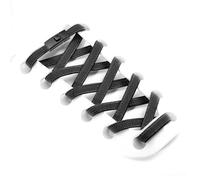 Aujzoo Lacci per scarpe da ginnastica senza lacci, tessuto elastico di alta qualità e fibbia a chiusura rapida, lacci piatti per adulti e bambini, lacci elastici per scarpe senza cravatta, Nero