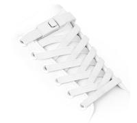 Aujzoo Lacci per scarpe da ginnastica senza lacci, tessuto elastico di alta qualità e fibbia a chiusura rapida, lacci piatti per adulti e bambini, lacci elastici per scarpe senza cravatta, bianco