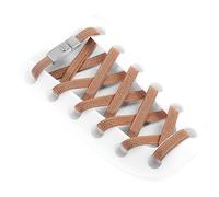 Aujzoo Lacci per scarpe da ginnastica senza lacci, tessuto elastico di alta qualità e fibbia a chiusura rapida, lacci piatti per adulti e bambini, lacci elastici per scarpe senza cravatta, Marrone