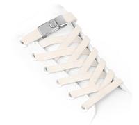 Aujzoo Lacci senza nodo per scarpe da ginnastica con tessitura elastica di alta qualità, fibbia a sgancio rapido, per adulti e bambini, ecru