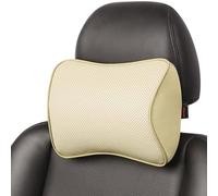 Aukee cuscino per collo in memory foam per auto, in morbida pelle, per guida, casa, ufficio, beige (1 pezzo)