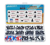 AUKENIEN 12 Valori 240 Pezzi Momentary Switch Micro Interruttore di Pulsante Tattile Kit 6MM x 6MM 4 pin Momentaneo Pulsanti con Push Button cappuccio