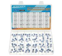 AUKENIEN 24 Valori 120 Pezzi Potenziometro Trimmer Kit Resistenze Variabile 100 Ohm a 2M Ohm Blu e Bianco Potenziometri Orizzontale Resistore Regolabile