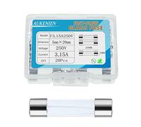 AUKENIEN 3,15A 3,15 Ampere 250V Fusibili Vetro 5x20MM Kit Fusibile in Vetro ad Azione Rapida