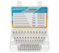 AUKENIEN 6 Valori Terminale Vite a Doppia Fila Morsettiera 3A 5A 10A 15A 30A 60A 12 Vie Mammut Elettrico Morsettiera 3 5 10 15 30 60 Amp Bianchi Morsetti per Collegamento del Cavi Elettrico