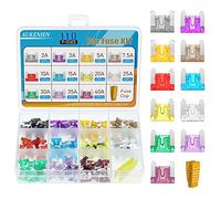 AUKENIEN Fusibili Auto Micro 110 pezzi Basso Profilo Fusibile Auto Assortiti 2A 3A 5A 7.5A 10A 15A 20A 25A 30A 35A 40A Car Fuses Lamellari per Auto Barche Moto Automobili e 1pc Estrattore Fusibili