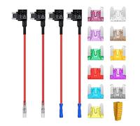 AUKENIEN Micro Rubacorrente Portafusibili 12V Add A Circuito Tap Adattatore Fusibili Auto Kit Portafusibile a Lama con 2A 3A 5A 7,5A 10A 15A 20A 25A 30A 35A 40A Lama Fusibile