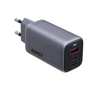Aukey Caricatore da parete PD a 3 porte da 67W con tecnologia di alimentazione GaN, grigio