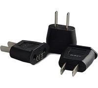 Aukru 3x Adattatore Universale da Viaggio Spina Italia Europea a Presa USA/Americana Canada Cina Giappone Messico Canada Nero